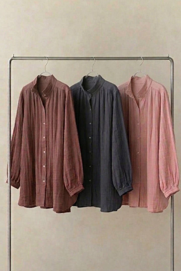 あたたかいシャツ<br>綿ワッシャー