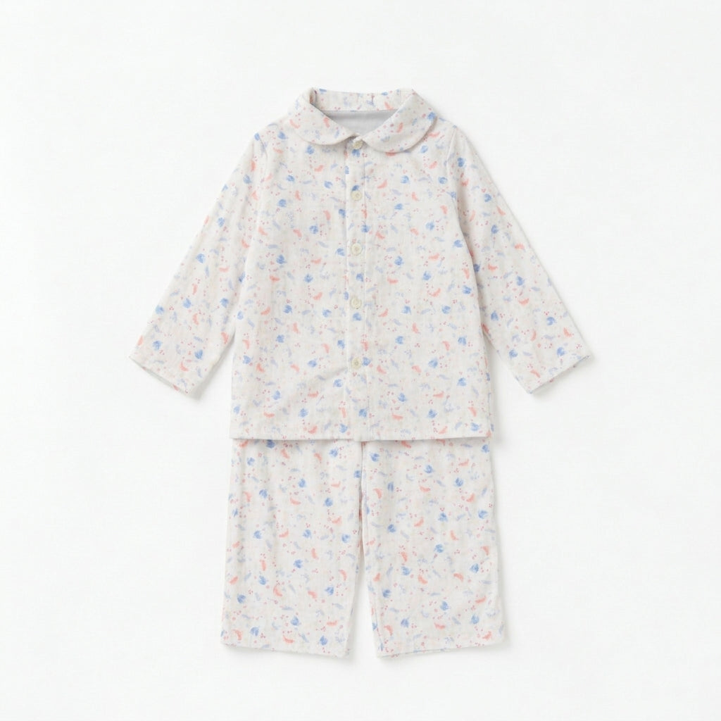 あたたかいガーゼパジャマ<br>110-150㎝ <br>おでかけバード