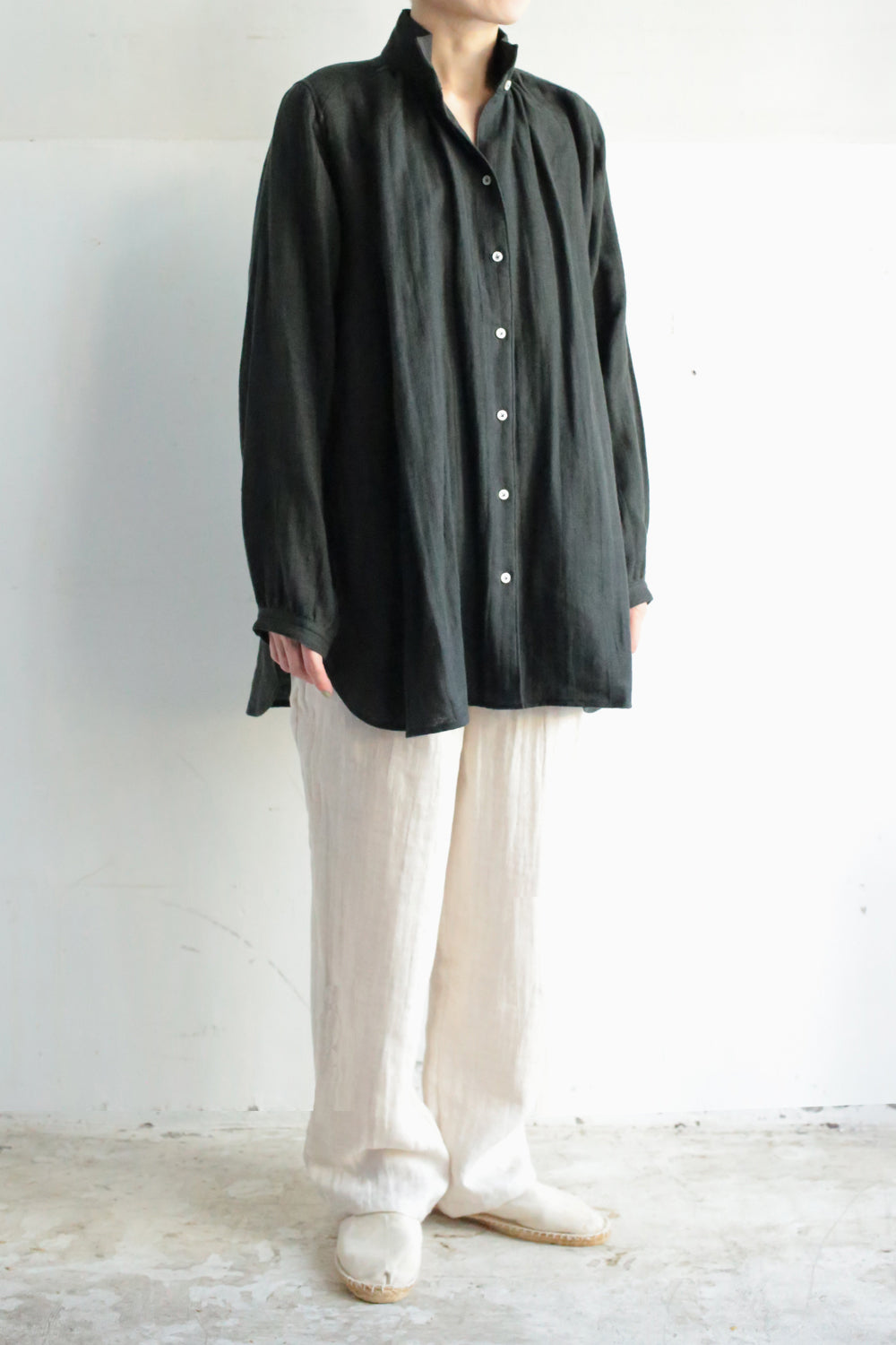 shirt cotton linen khaki
