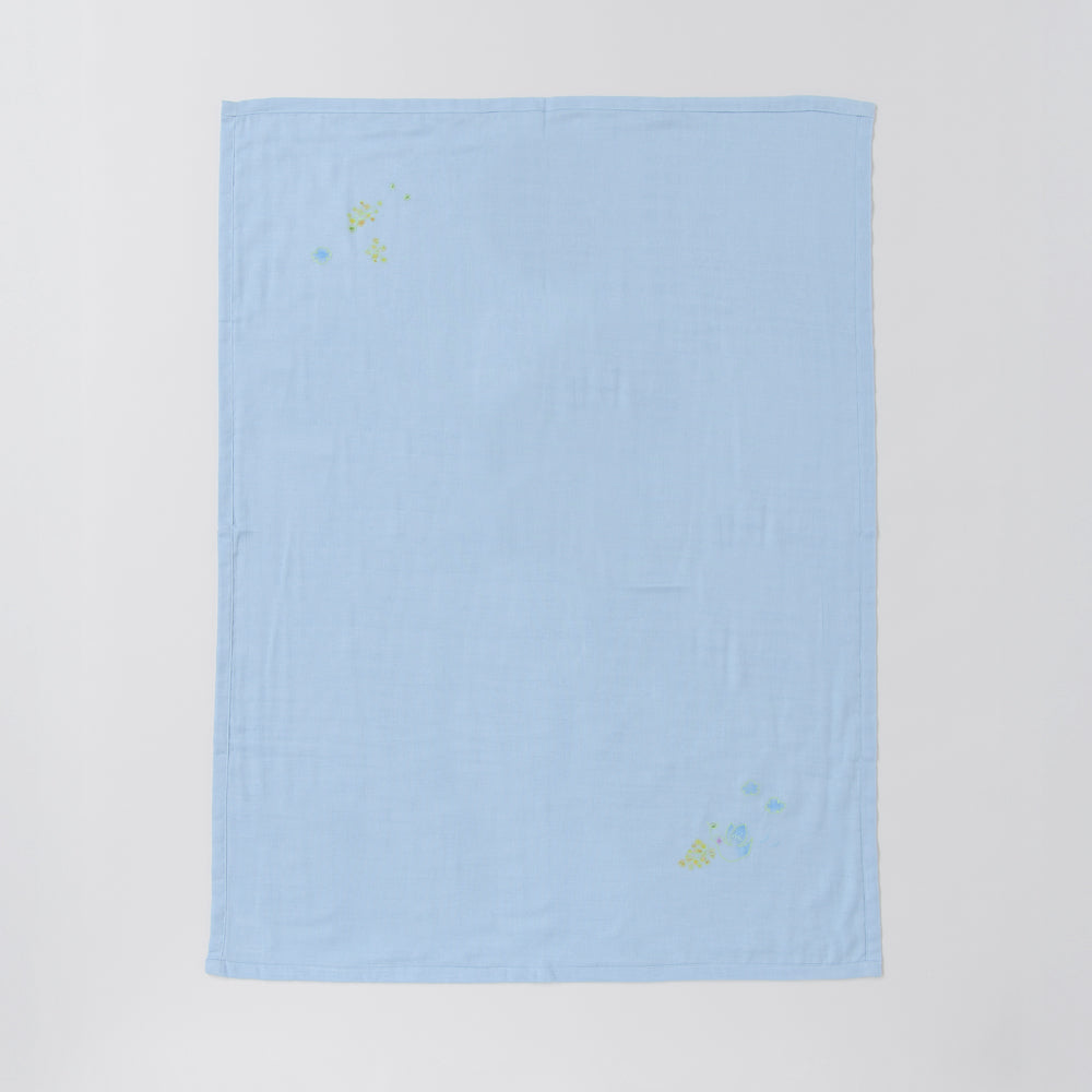 Blanket hand drawn rabbit parent and child 