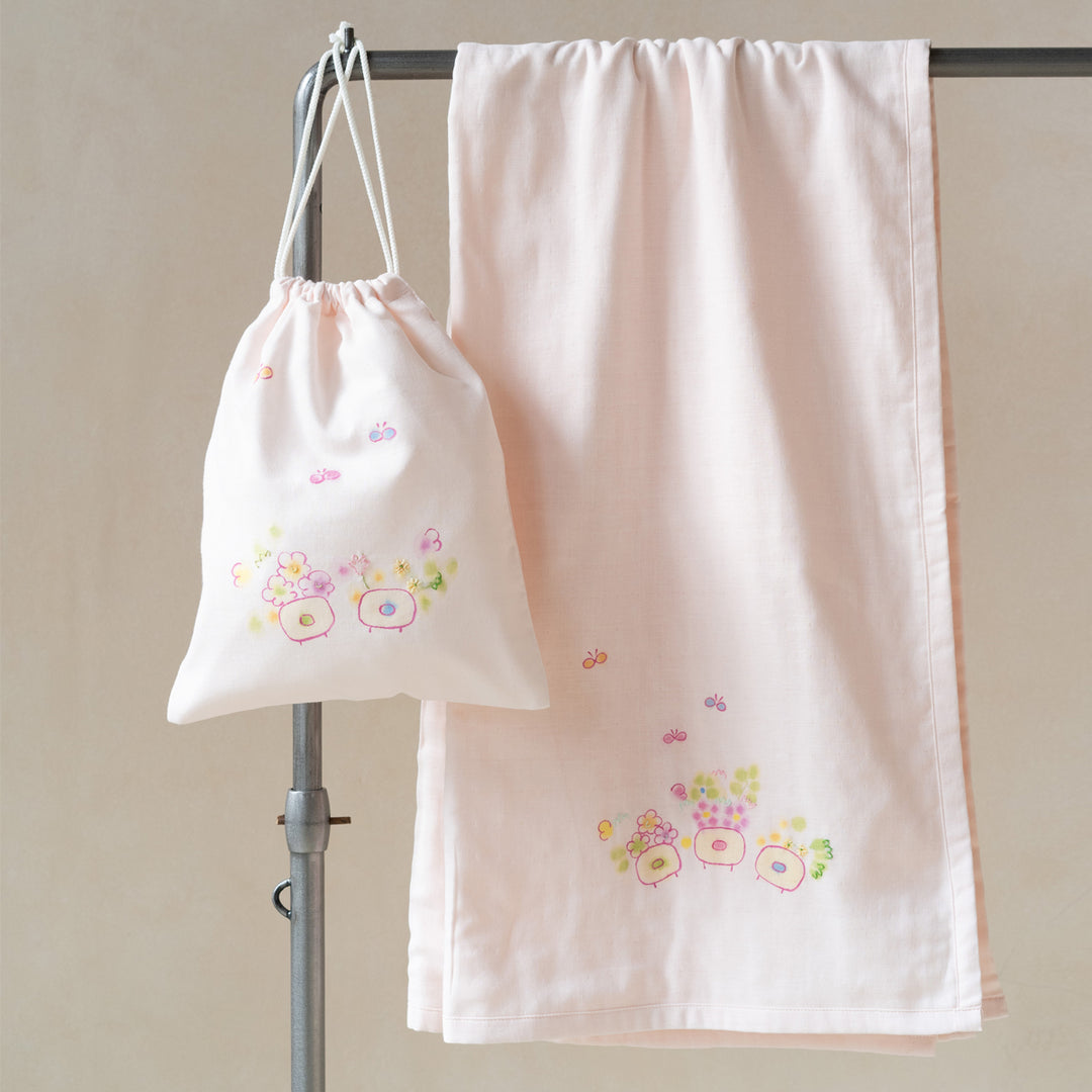 袋小　手描＆刺繍<br>はな