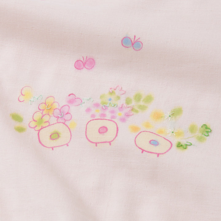 ガーゼブランケット<br>手描＆手刺繍　はな