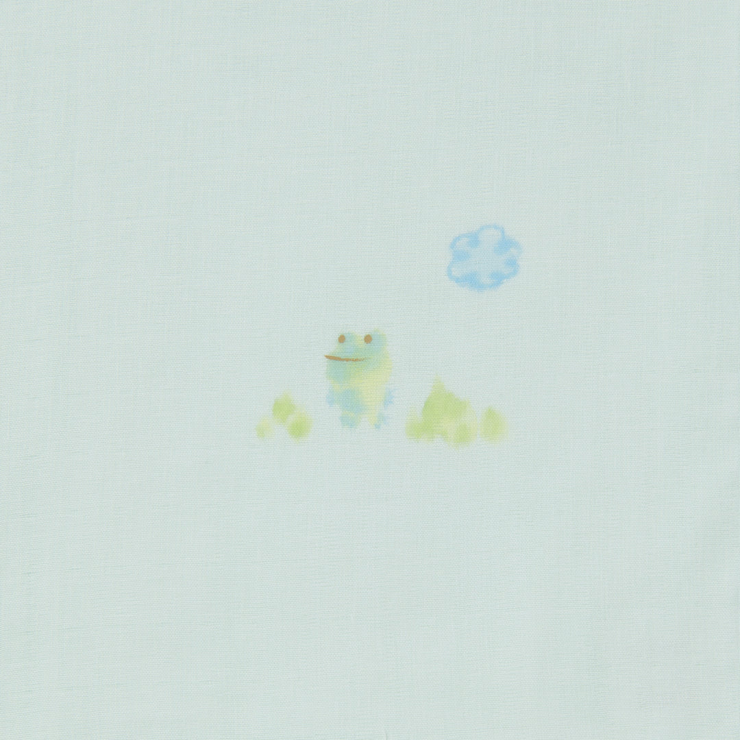 ガーゼブランケット<br>手描＆手刺繍　らいおん