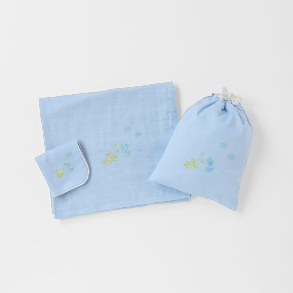 Blanket hand drawn rabbit parent and child 