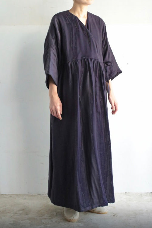 Warm dress dolman sleeve cachecoeur purple 