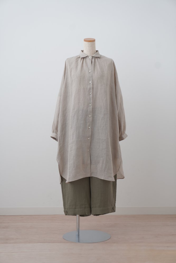 ロングブラウス<br>麻
