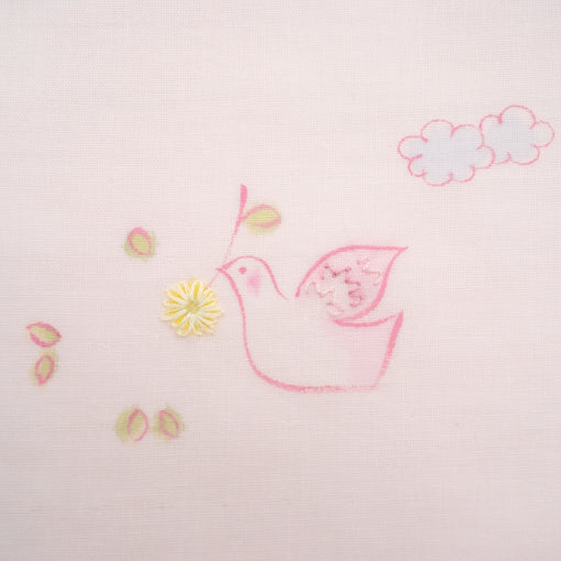 袋小　手描＆刺繍<br>Peaceピンク