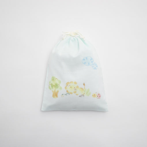 bag hand-painted &amp; embroidered lion 