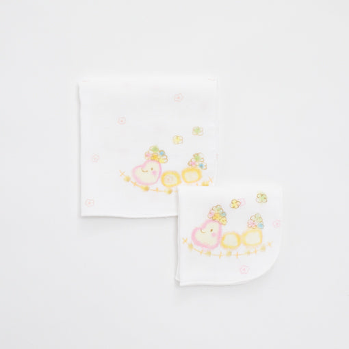 Gauze handkerchief hand-drawn train 