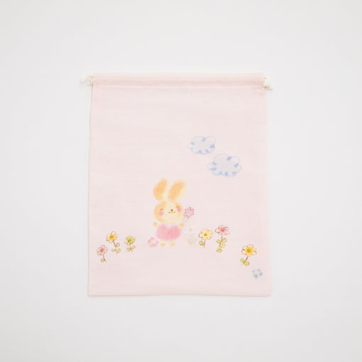 袋小　手描＆刺繍<br>うさぎ